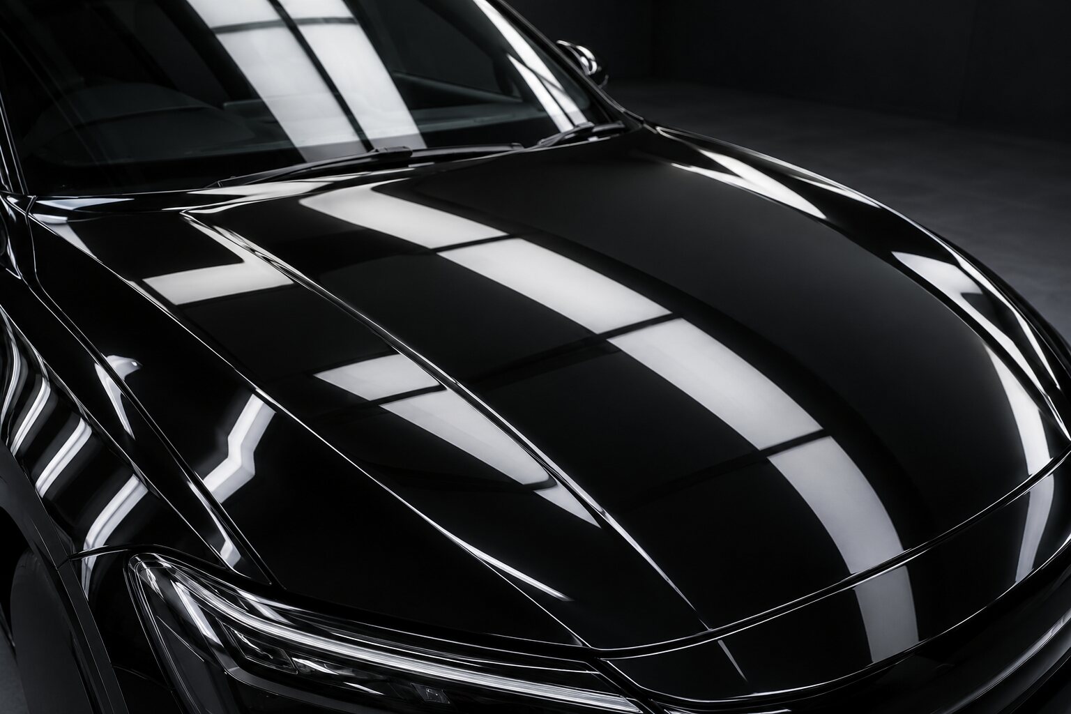 Same bonnet after Detailing Shield PPF: deep gloss